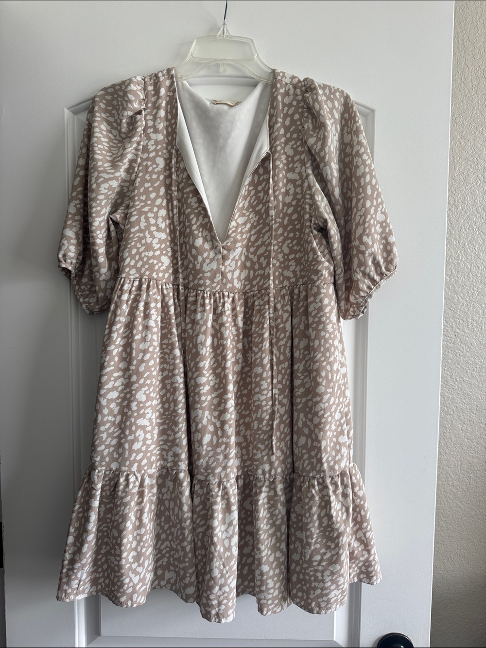 Altar'd State Cream Beige V-Neck Dress